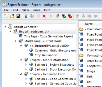 报告资源管理器对话框。在左侧窗格中，报告代码原。选择“RPT”。