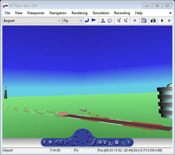 Plane Take-Off with Trajectory Tracing