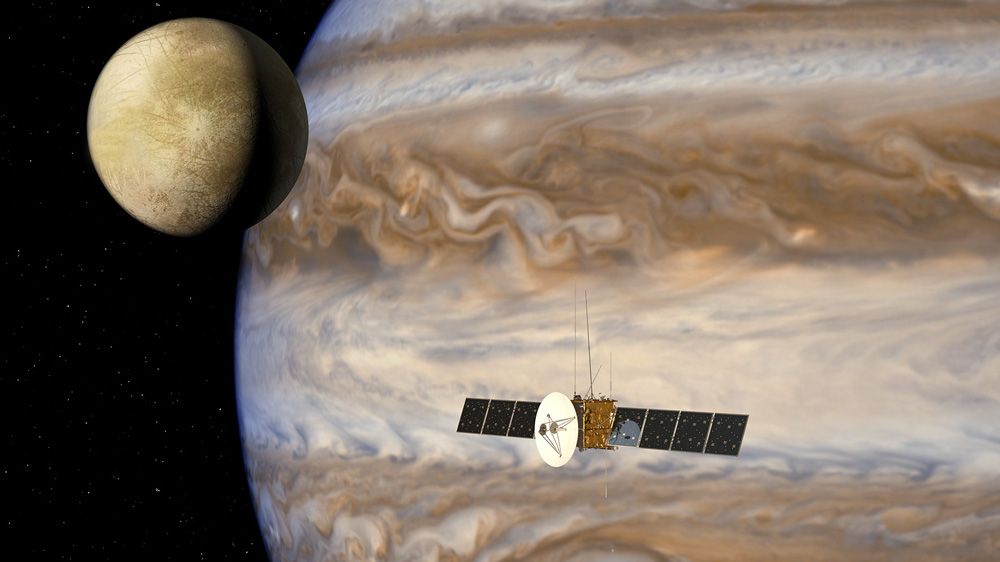 空中客车公司防务和航天Simula的IL flusso迪DATI德拉missione木星冰月探测器。
