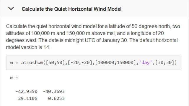 特定の时间と场所における风モデルを计算します。