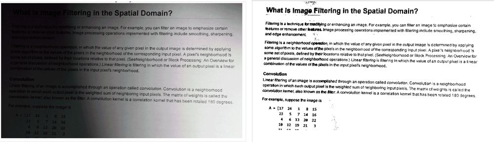 利用阈值法将图像转换成二值图像，以提高图像中文本的可读性。
