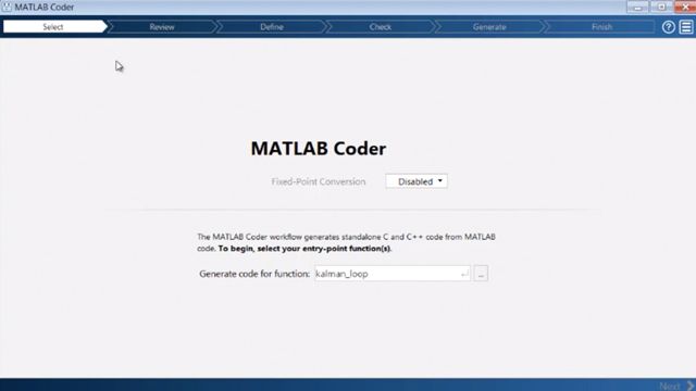 使用MATLAB编码器从MATLAB代码生成C和C ++代码。